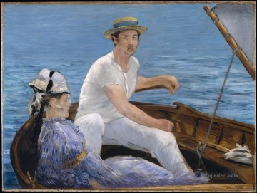 Edouard Canvas - Boating Realism Impressionism Edouard Manet